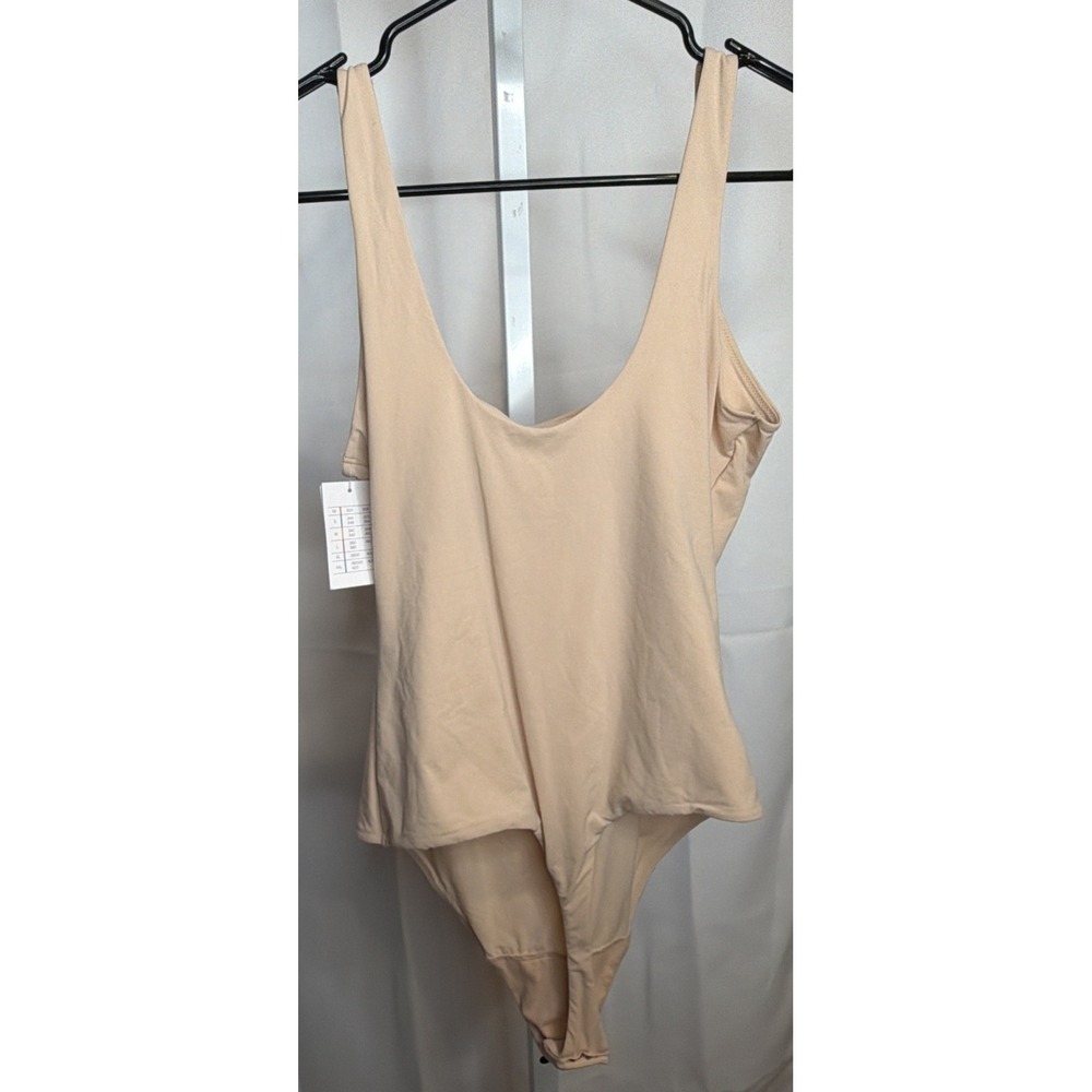 Auden Women's 4-Way Stretch Tank Bodysuit Beige Size  Large - NEW - Picture 5 of 12
